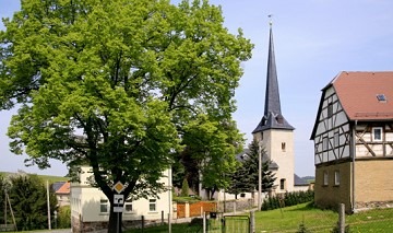 Ortsansicht Wernsdorf, ein Ortsteil der Stadt Berga-Wünschendorf
